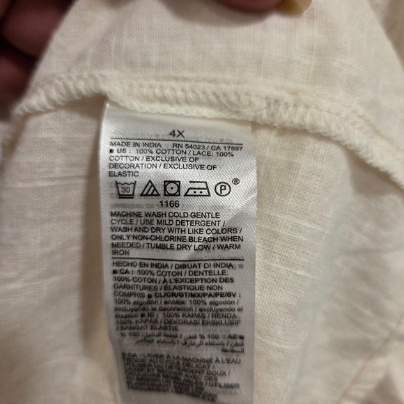 NWT Old Navy Boho Top Shirt Women Size 4X Flutter Sleeve Crochet Lace Tie Back - Picture 4 of 6